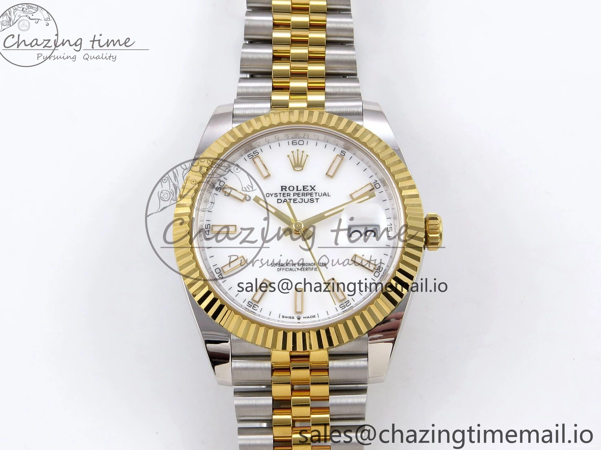 0420 DateJust 41 SS YG ARF 1:1 Best Edition 904L Steel White Stick Dial on Jubilee Bracelet SH3235 (Gain Weight) Seasonal 1223